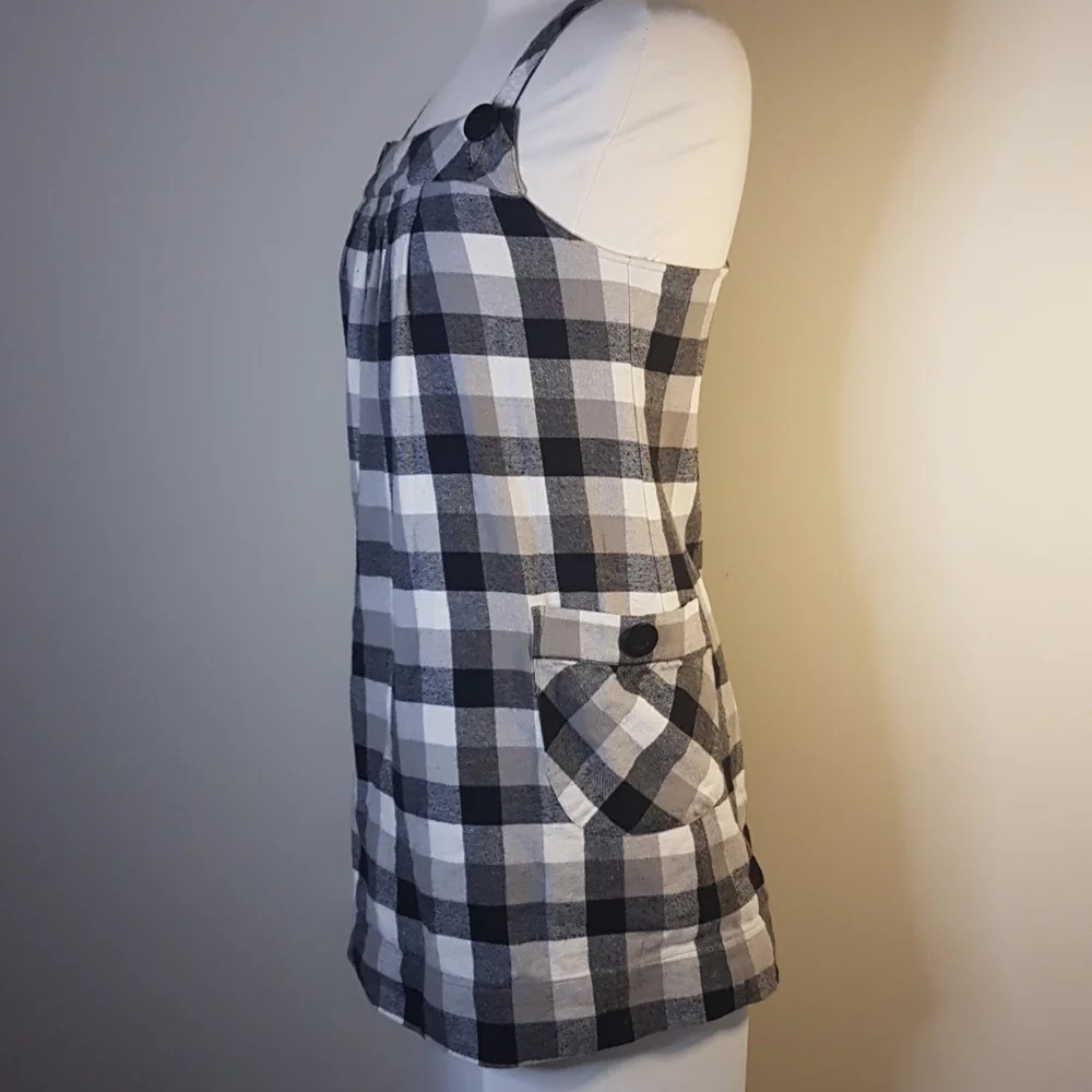 Mavi jeans flannel gingham mini pinafore dress - Picture 3 of 10